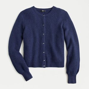 J Crew ribbed cardigan with jewel buttons